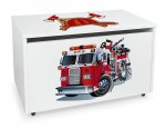 Coffre à jouets sur roulettes 'Camion de Pompiers'
