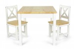 Le table en bois au style scandinave POLA (blanc/pin)