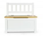 Coffre/banc en bois au style scandinave POLA (blanc/pin)
