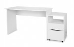 Enseble: bureau simple + conteneur à deux tiroires (sur roulettes) 