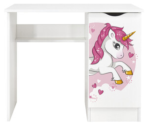 Bureau blanc avec étagère ROMA Lovely Licorne