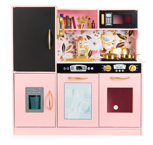 Leomark Cuisine en Bois MEMO Pink pour Enfants : Lumières et Sons Réalistes !