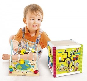 Cube éducatif en bois - grand et coloré