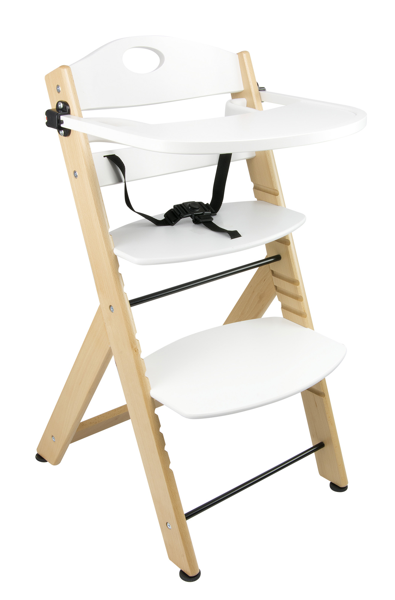 Chaise haute en bois blanche Leomark FR